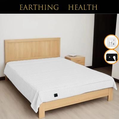 Inspired Living Premium Conductive Grounding Sheet 10% Silver Fiber Antistatic Sleep & Well Being Bedding grey With Eu Plug 35.4 104.3 In