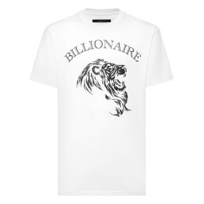 T-Shirt BILLIONAIRE "Lion", Herren, Gr. 4XL, weiß (01, weiß), Obermaterial: 100% Baumwolle, Shirts T-Shirt