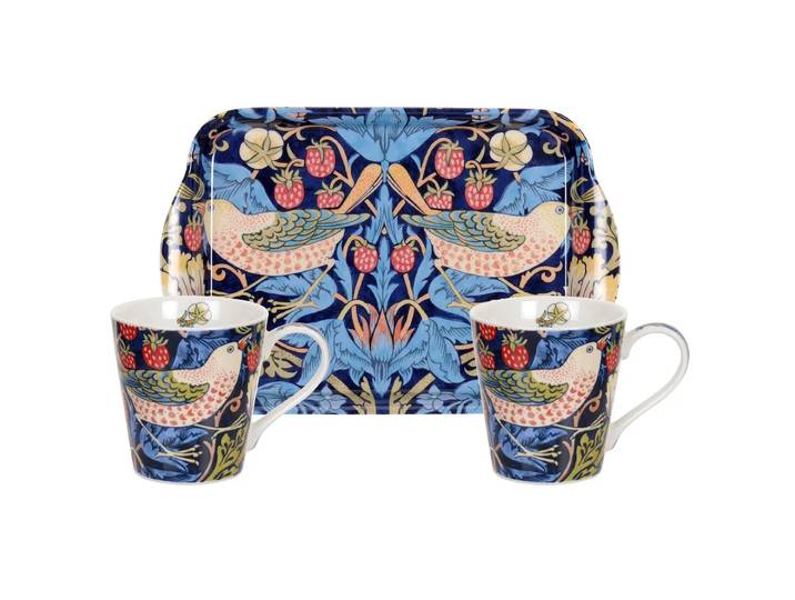 Pimpernel Ensemble tasse et plateau Strawberry Thief Bleu