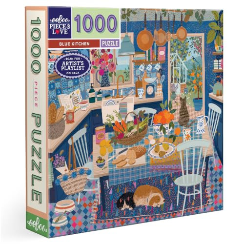 eeBoo Piece and Love Blauwe Keuken Legpuzzel 1000 Stukken