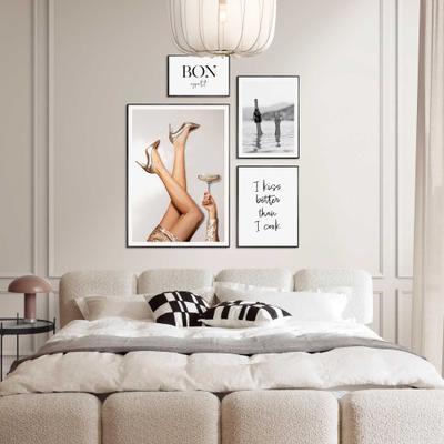 Bild mit Rahmen REINDERS "Feiern Sie den Moment", farbe bild(er): gold, B:50cm H:70cm T:6,4cm, MDF, Bilder, Küche - Gold - MDF - Sprüche - 50x70 cm