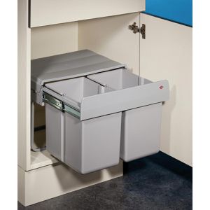 Wesco Einbaumülleimer Double-Shorty 345 K/500-2, ab 50cm Schrankbreite, Kunststoff, 2x 15 Liter