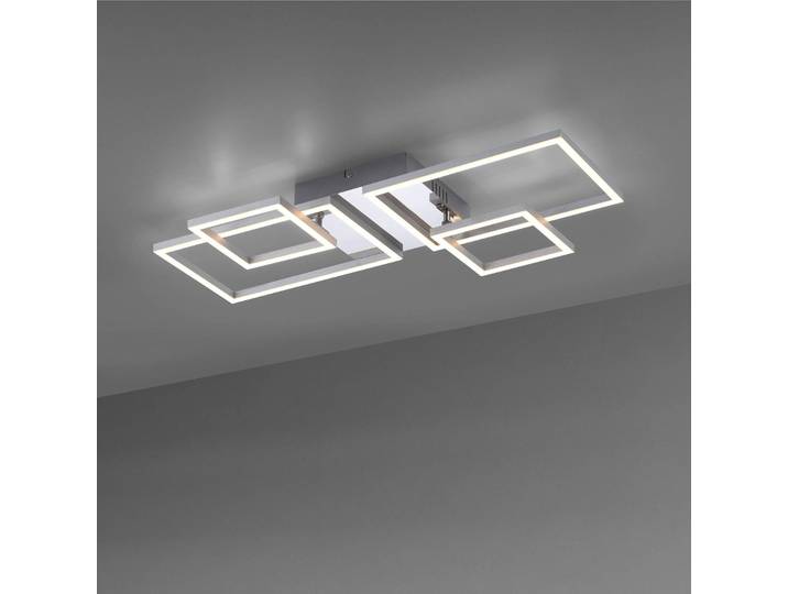 JUST LIGHT. GmbH LED Deckenleuchte Iven, alu / grau / zink, für Schlafzimmer, Metall