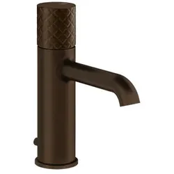 Gessi Habito Waschtisch-Einhebelmischer, mit Auslauf, mit Ablaufgarnitur, Ausladung 131mm, INTRECCIO, 70101845, Farbe: Dark Bronze