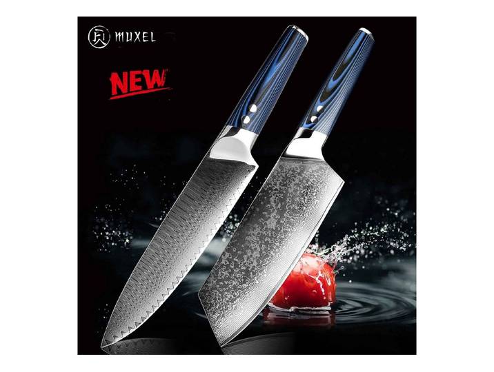 Muxel Messer-Set The Blue Knife Das Blaue Messer-Set (2 Messer Metzgermesser und Kochmesser, 2-tlg., Messer), extra scharf