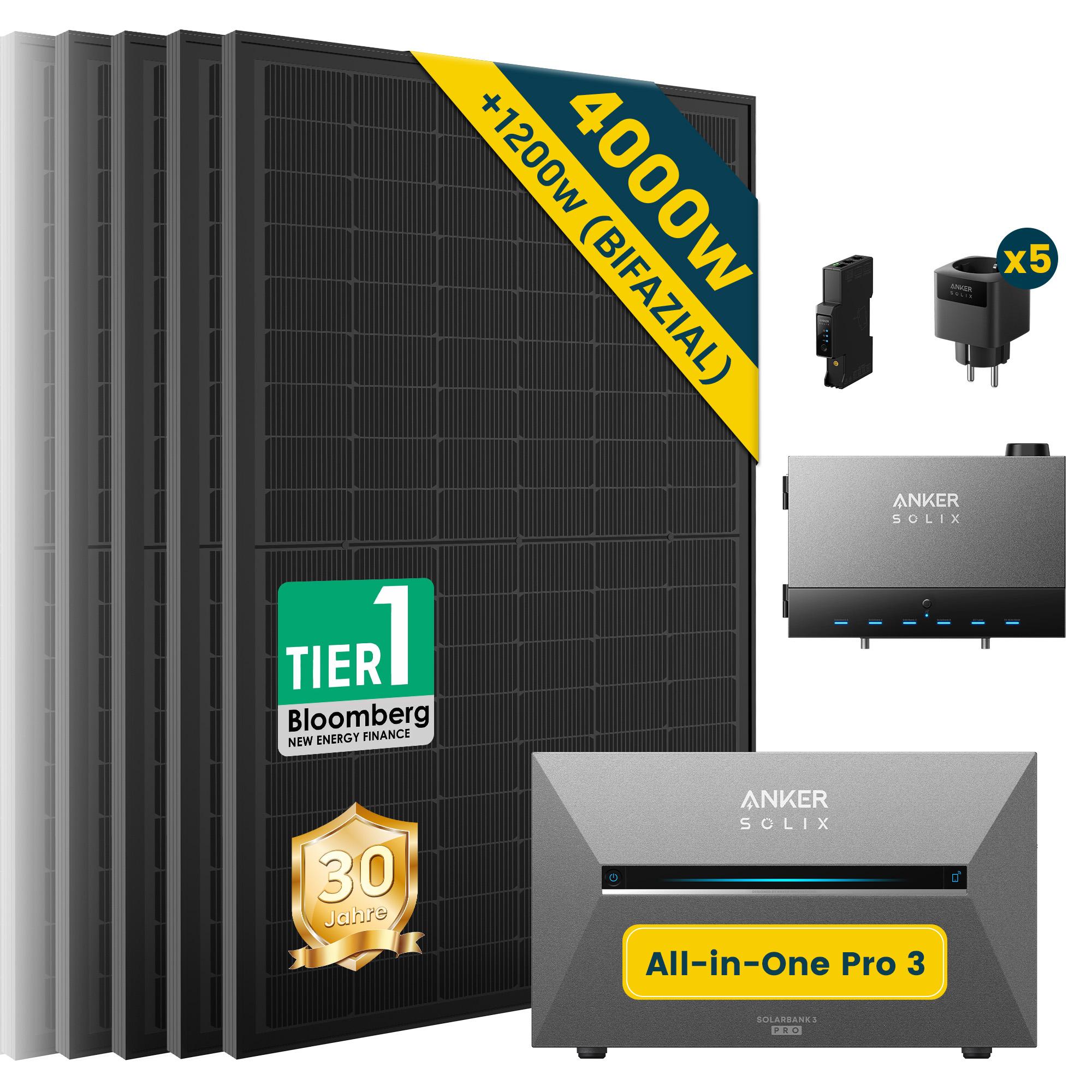 Anker Solix Power Dock Balkonkraftwerk 4000W mit Speicher - inkl. anker solix Solarbank 3 E2700 Pro