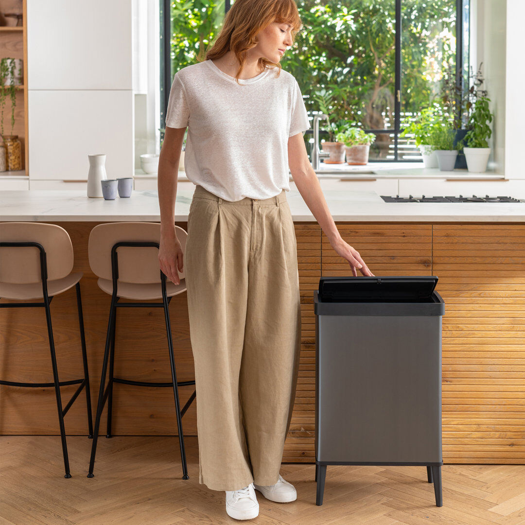 Curver Verto 54 Litre Touch Top Kitchen Bin  Grey 54L