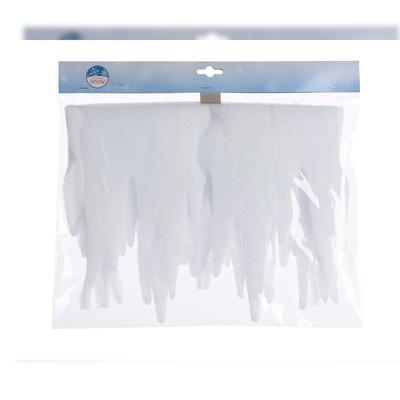 Christmas Decorations Eiszapfen Girlande Filz 27cm x 2m mit irisierendem Glitzer Winterdeko Eiszapfengirlande Schnee Winter Deko Weihnachten Weihnachtsdeko