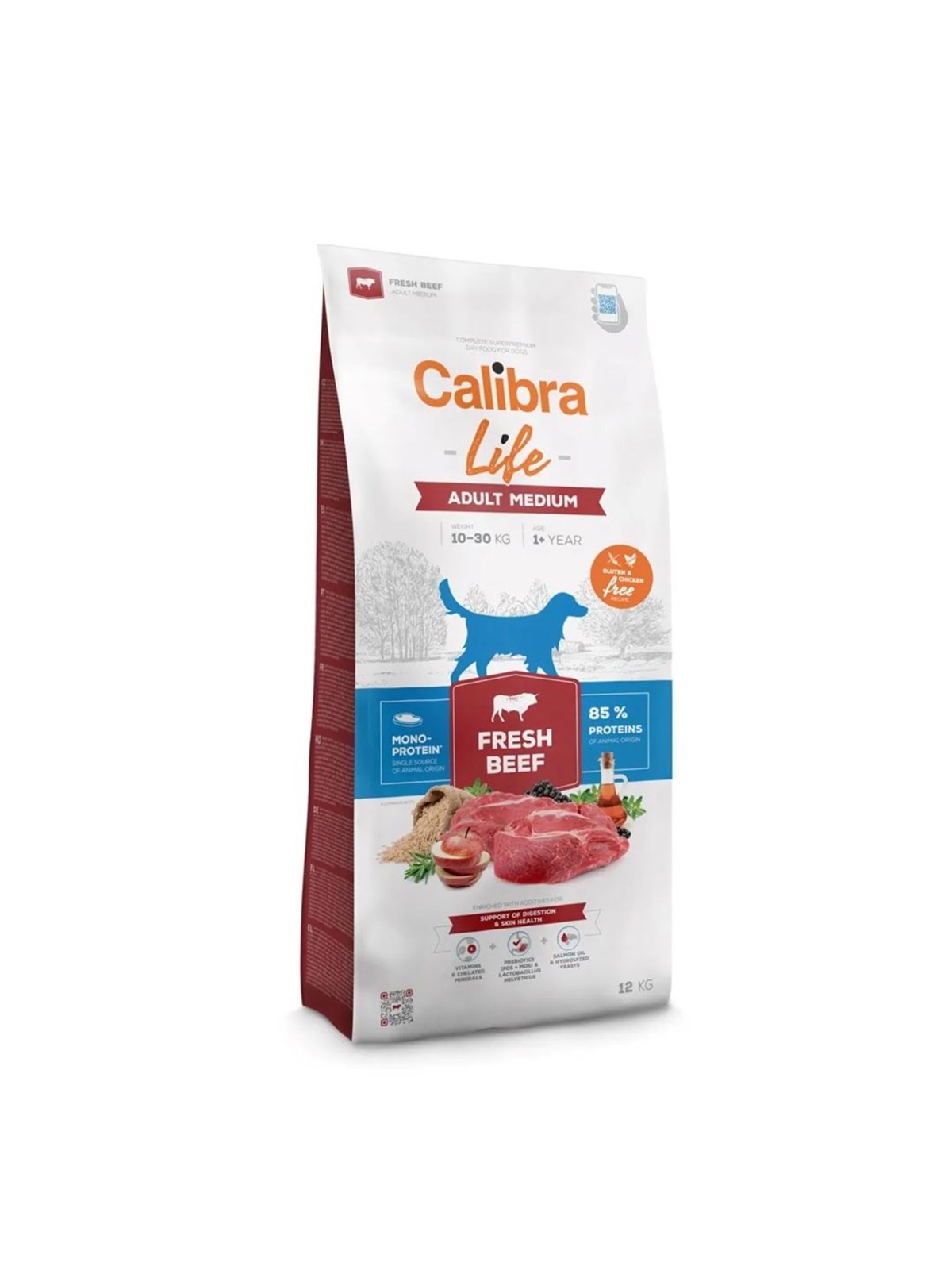 Calibra Dog Life Adult Medium Frisches Rindfleisch - Trockenfutter für Hunde - 12kg