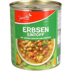 JedenTag Fertiggericht Erbseneintopf, mit Bauchspeck, 800 g