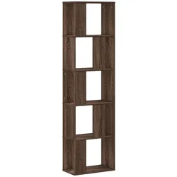 vidaXL Bücherregal 5 Böden Braun Eichen-Optik 45x23,5x162,5 cm