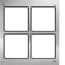 Hager modular Rahmen UP 4/2 Edelstahl matt