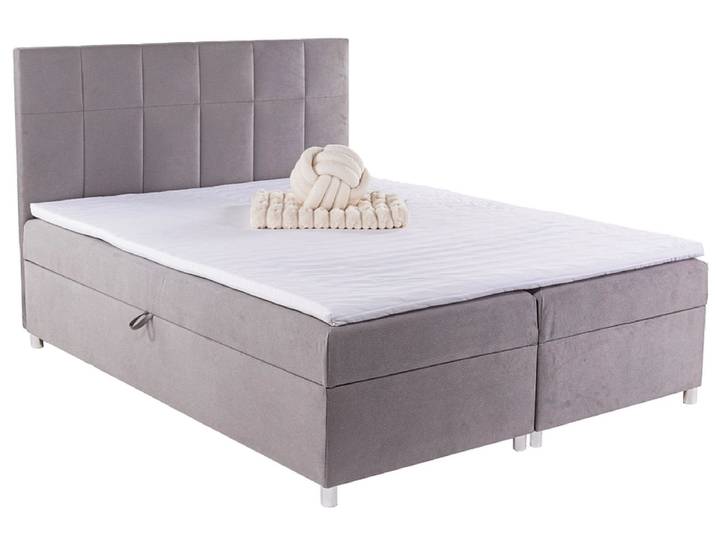 Boxspringbett BORA grau 180x200cm halbfest