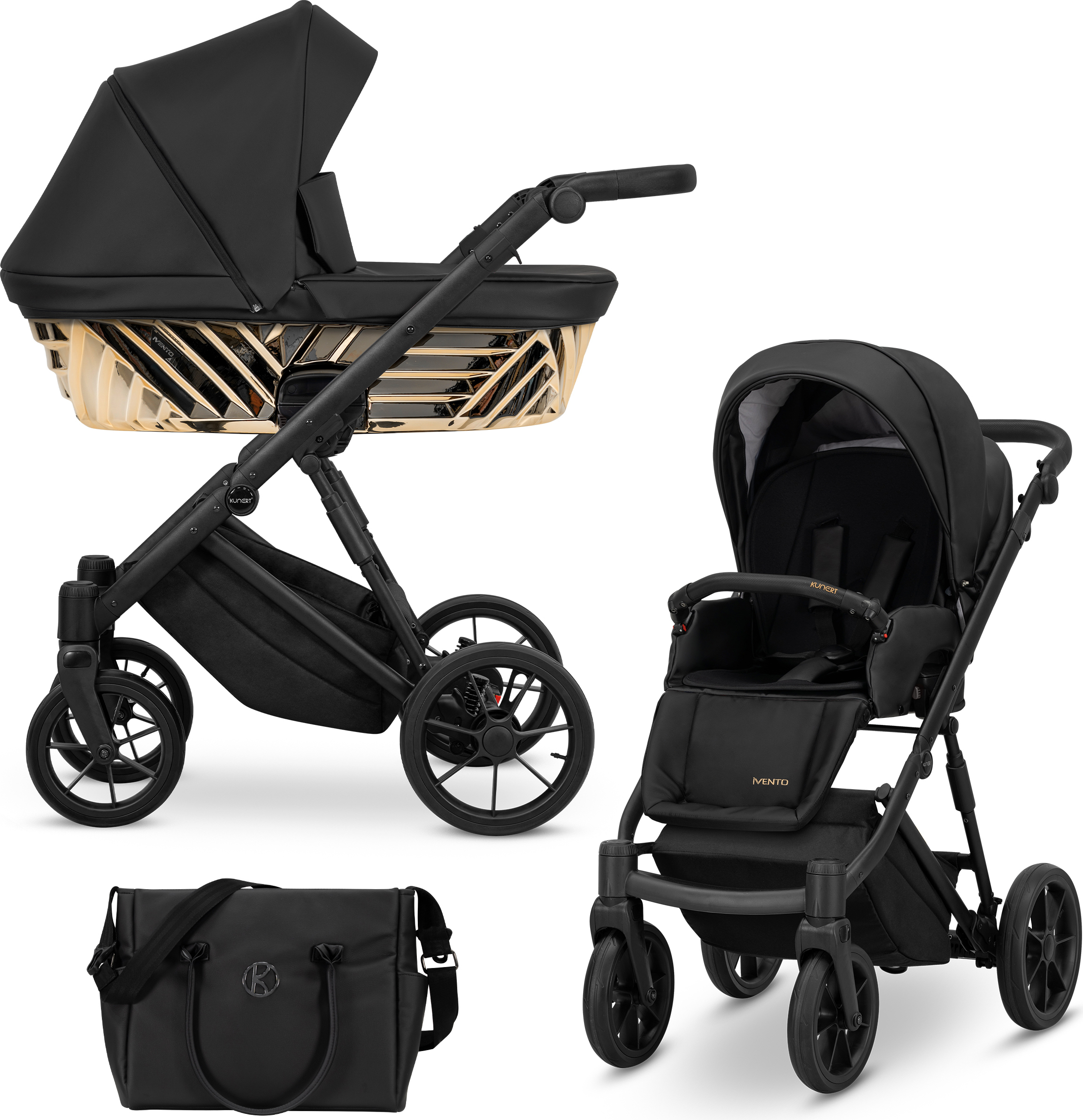 Kinderwagen Kunert Ivento Glam 2in1 - Farbe: Schwarzperle