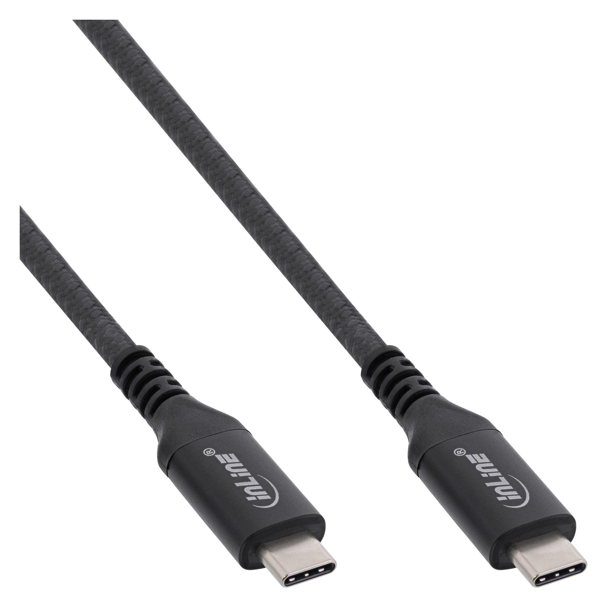 InLine USB-Kabel USB-C (M) bis USB-C (M) (0.50 m, USB 4, 100 W) (35906A)