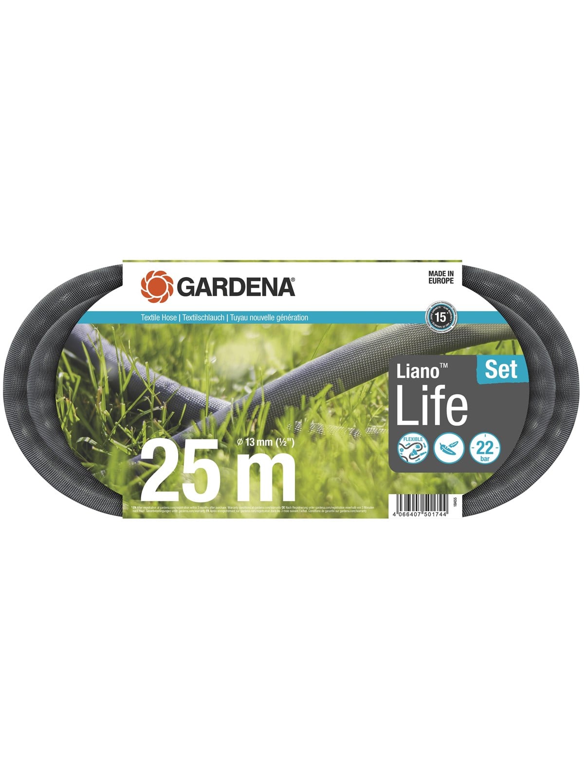 Gardena Textilschlauch Liano Life 25 m Set