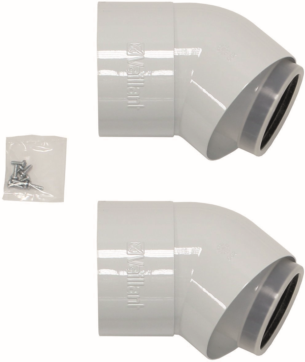 Vaillant coude 45 degrés Ø 80/125 mm 303211 concentrique, 2 pièces
