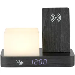 Karlsson, Wecker, Alarm clock Retro w. night light LED black wood veneer