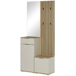 Kompaktgarderobe  Rovereto ¦ creme ¦ Maße (cm): B: 88 H: 195 T: 35.0