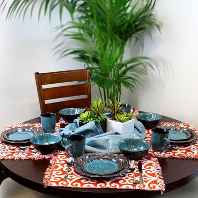 Elama's Mystic Waves 16 Piece Dinnerware Set