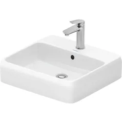 Duravit Collection One Aufsatzbecken 2385500027 mit Hahnlochbank, Hahnloch, Überlauf, Weiß Hochglanz