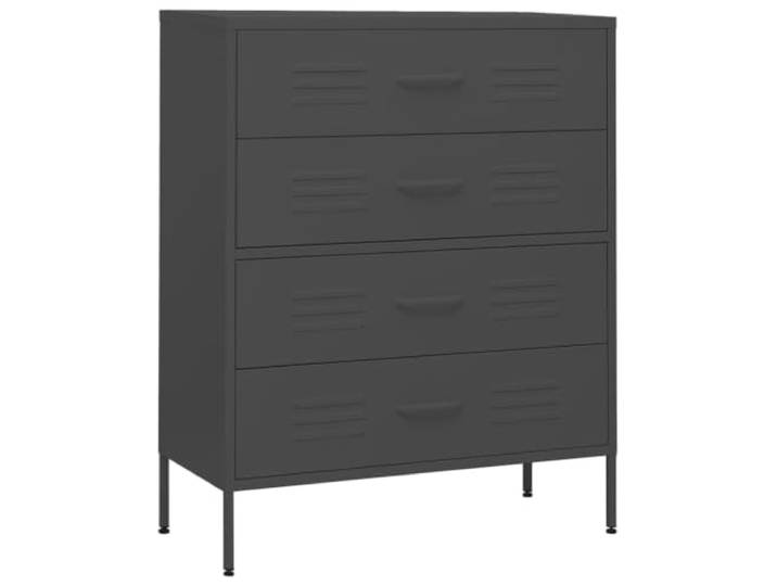 RJPLMFV Kommode 80 x 35 x 101,5 cm, Antracit, Stahl, mit Schubladen Robuster Stahl, Kugelführungen, verstellbare Nivellierungen, ausziehbare Schubladen, organisierte Aufbewahrung