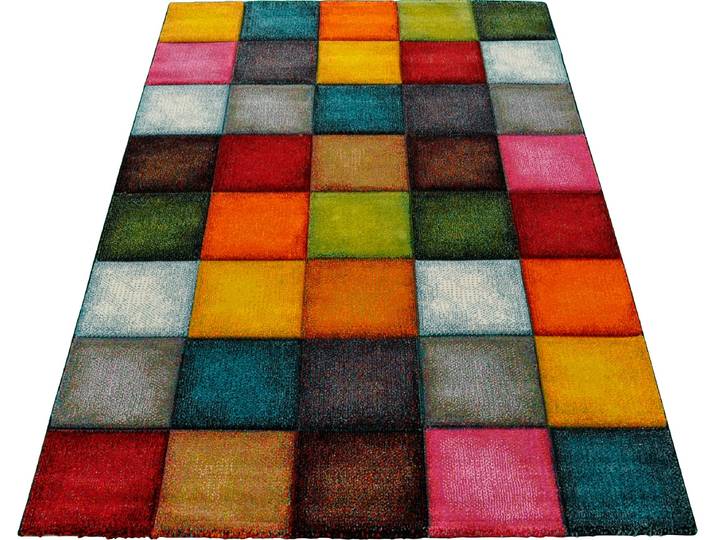 Teppich MERINOS Belis 22605 , bunt (multi), B:120cm H:18mm L:170cm, Polypropylen (PP), Teppiche, Teppich, Wohnzimmer, moderner farbenfroher Kurzflorteppich