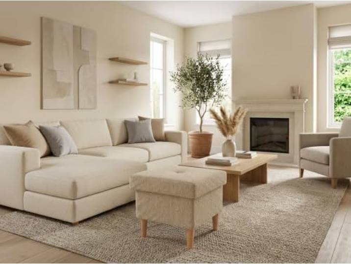 Family Meble Polsterhocker Ari Hunter – Fußhocker mit Stoff-Bezug und Stauraum – Beige · 10
