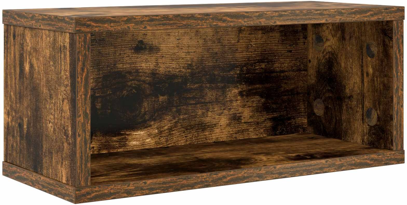 vidaXL Rack de rangement pour CD Chêne fumé 40 x 17 x 17 cm