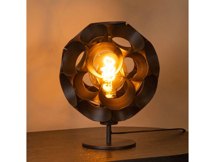 Tischleuchte Hannelore Ø 25cm Schwarz/Schwarz Material: Metall Metallart: Eisen Oberfläche Metall: Gestrahlt E27