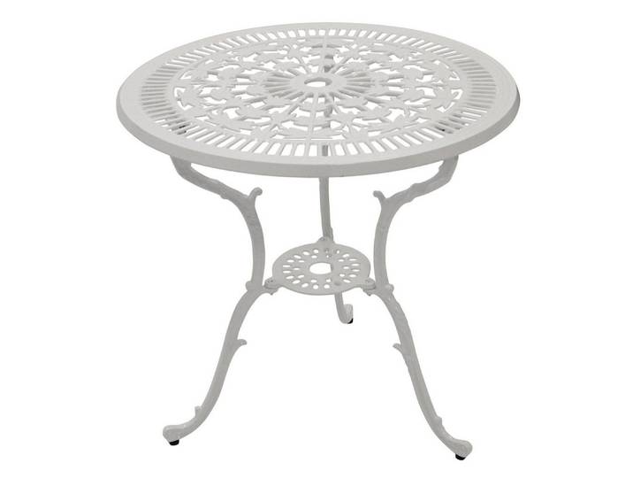 DEGAMO Bistrotisch Jugendstil (1-St), 70cm rund, Farbe weiss, Aluguss rostfrei