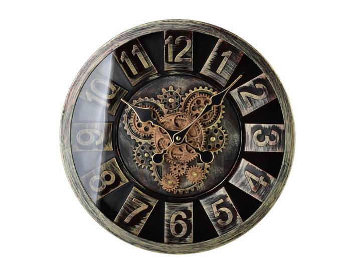 Mondex Wanduhr Ramsey Dunkelgrau 40/7/40 cm Kunstoff, Kunststoff, 40x40x7 cm, Dekoration, Uhren, Wanduhren