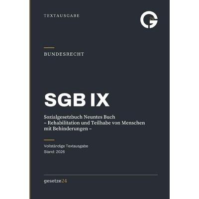 SGB 9 – Sozialgesetzbuch Neuntes Buch – Rehabilitation und Teilhabe von Menschen mit Behinderungen, Taschenbuch von Gesetze24 Deutschland, Epubli,