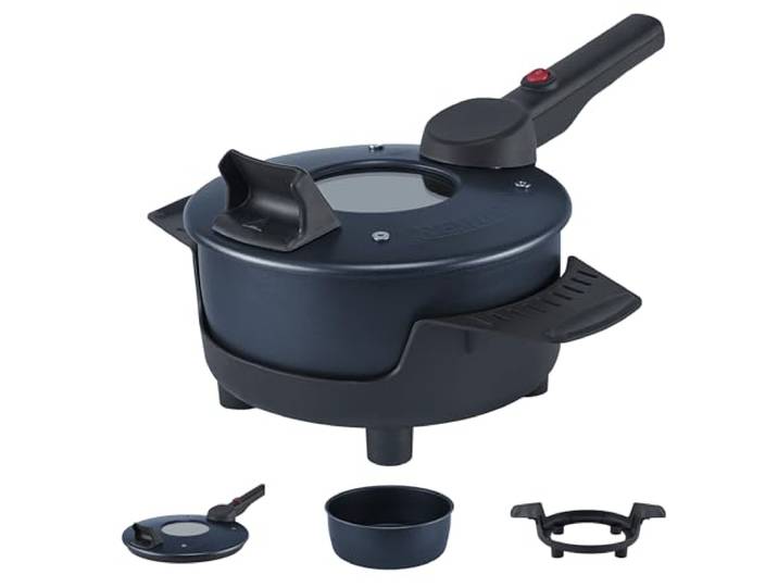 REMOSKA Prima Glass MARIA Elektrische Bratpfanne Backform Backtopf Minibackofen Antihaftbeschichtung Backen Hergestellt in der Tschechischen Republik (2 l / 400 W)