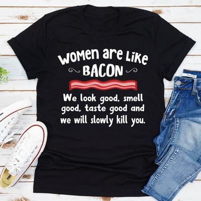 ForAllApparel Women Are Like Bacon Black 2XL