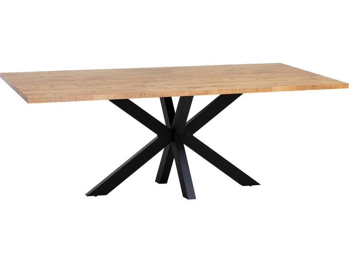 Esstisch OMG DESIGN Novac , gelb (mango, schwarz, mango), B:220cm H:77cm T:100cm, Tische, Esstisch, Zeitloser Landhausstil, 220 cm