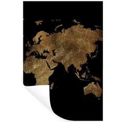 WANDTATTOO Weltkarte - Gold - Luxus - Erde - Schwarz Wandbild 40x60 cm