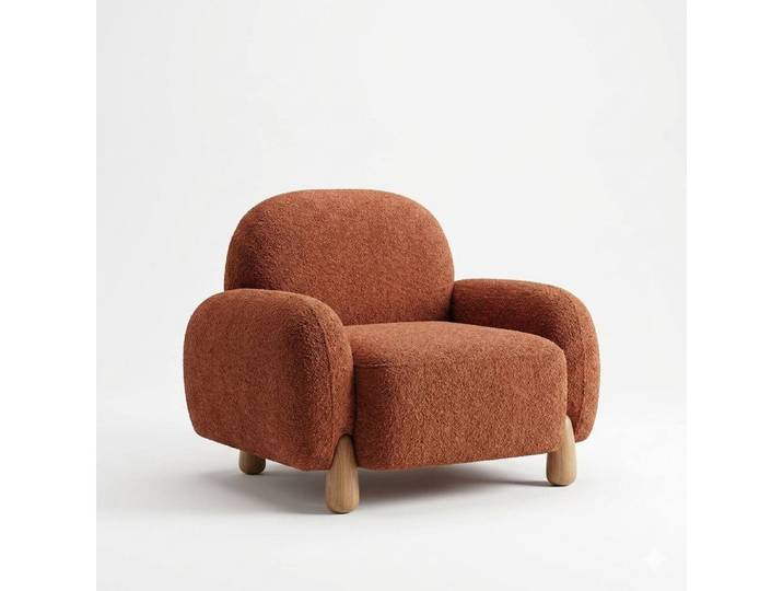 JVmoebel Sessel Weicher Stilvoller Kompakter Sessel Braun Bequem Komfortabel, Made in Europa