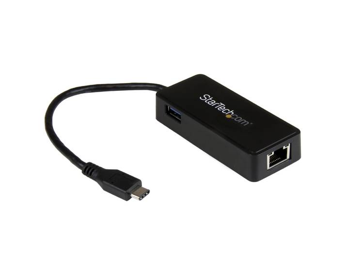 StarTech.com Adaptateur réseau USB-C vers RJ45 Gigabit Ethernet avec port USB supplémentaire - M/F - USB 3.1 Gen 1 (5 Gb/s), Avec fil, USB, Ethernet,
