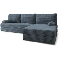 ECKSOFA ANKO modulares Boneless Sofa mit Schlaffunktion Grau Kordstoff