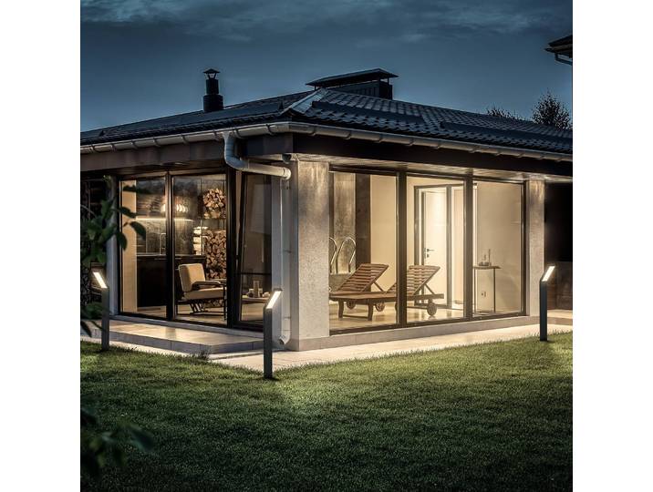 Briloner LED-Solar-Erdspießleuchte 3796015, schwarz, Kunststoff, CCT 3796015, schwarz, Aluminium, Modern, Solarleuchte
