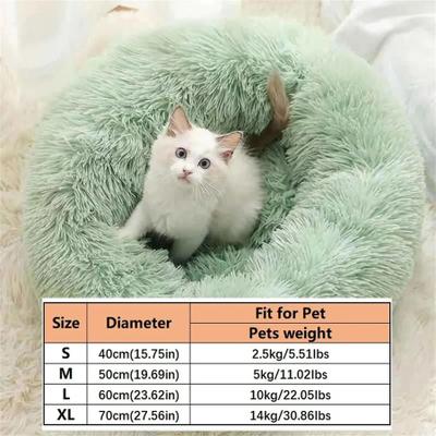 Uplift Essentials Ultra Soft Plush Donut Cat & Dog Bed green m