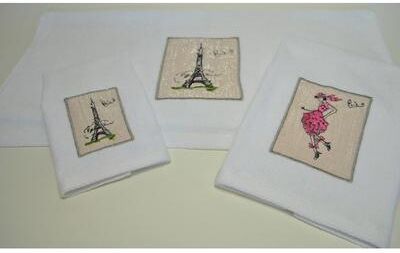 Sherry Kline Paris Embroidered Decorative 3-piece Towel Set