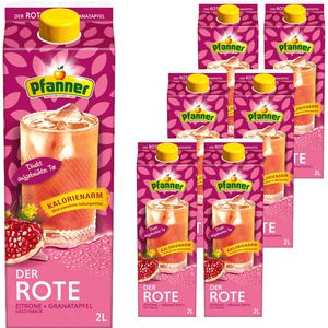 Pfanner Eistee Der Rote Zitrone-Granatapfel, im Tetrapack, mit Hibiskusteeextrakt, 6x 2 Liter