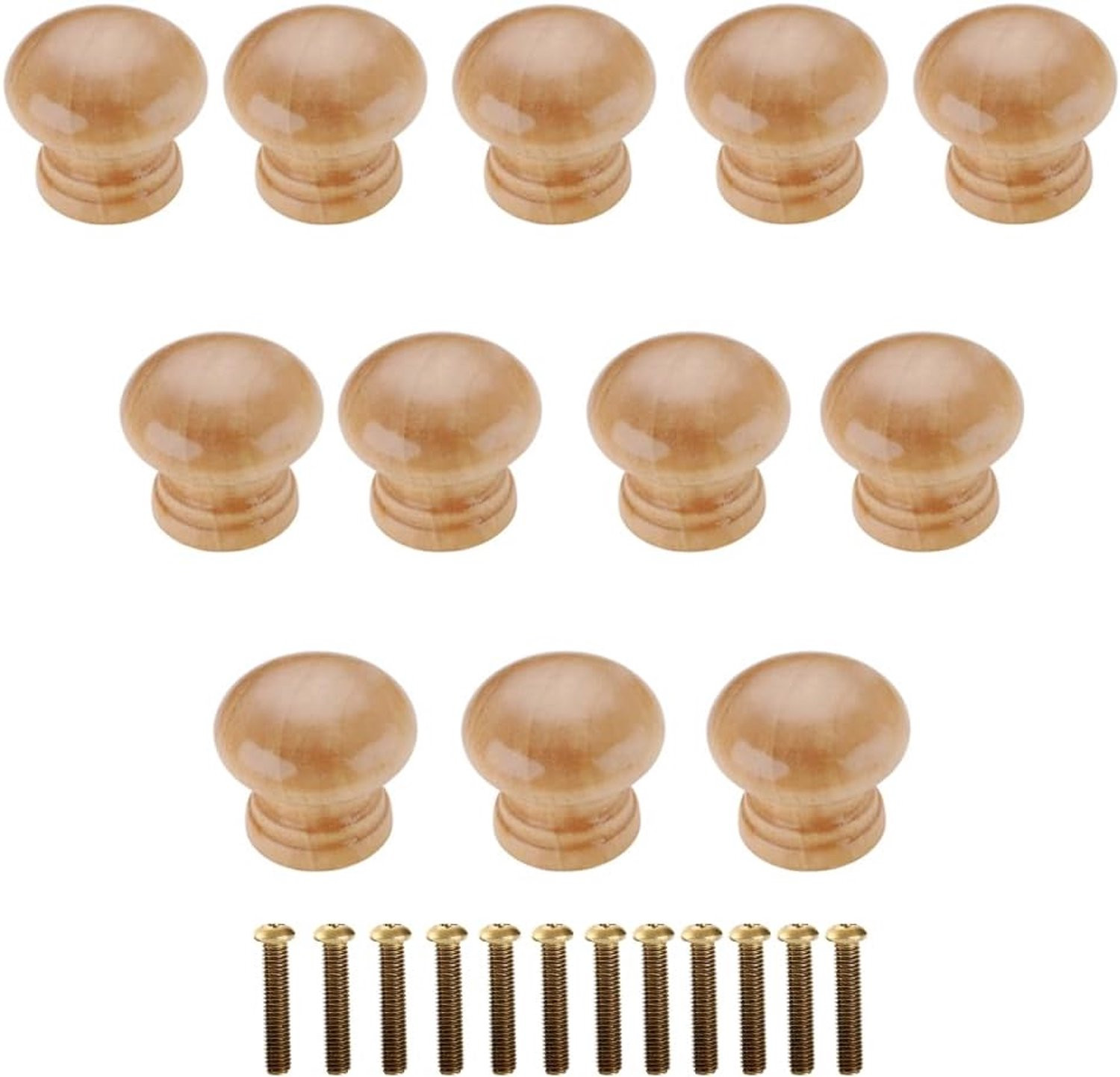 Vemera houten meubelknopjes 34 mm - 12 stuks - Dewen meubelknoppen