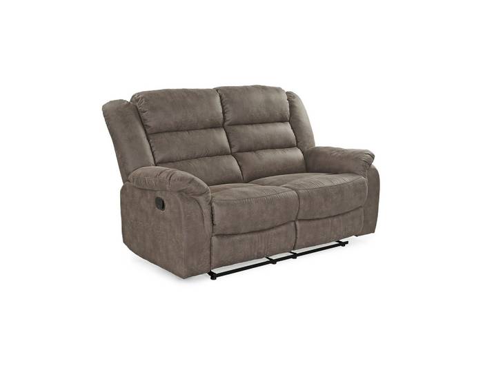 2-SITZER-RELAXSOFA Federkern, Liegefunktion verstellbar durch halbautomatische Relaxfunktion B153/T93/H103 cm, Mikrofaser Vintage Graubraun / 15133