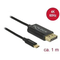 Delock Kabel USB Type-C™ Stecker > DP Stecker DP-Alt Mode 4K 60 Hz 1 m