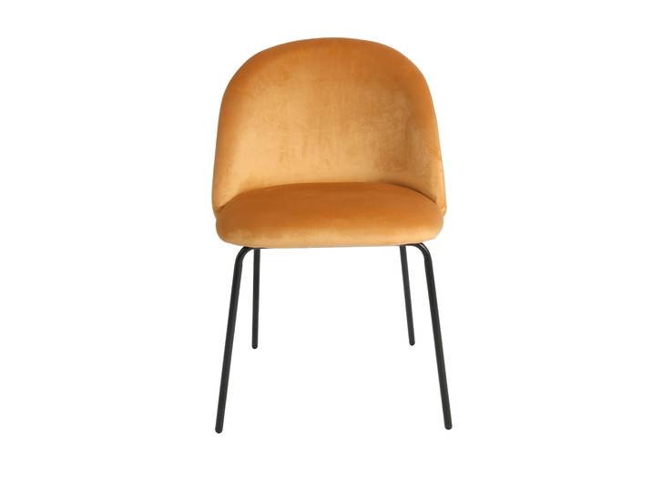 Chaise repas velours ocre