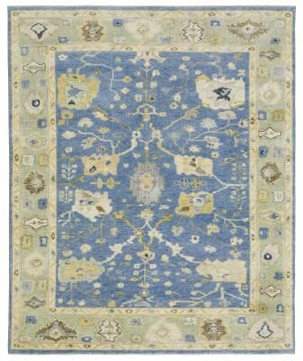 Style Haven Palma Wool Hand-Knotted Oriental Blue/ Green Area Rug
