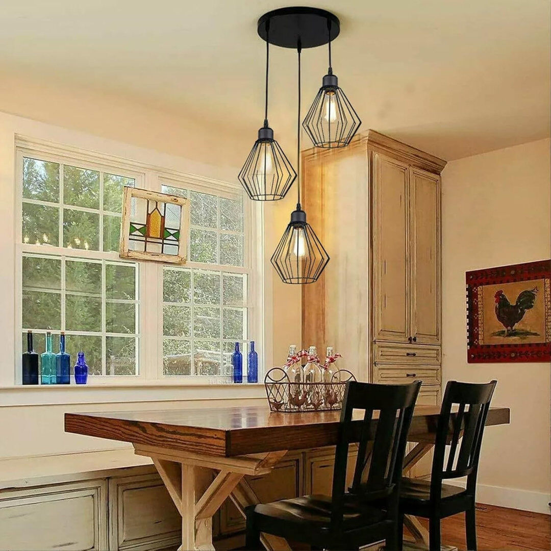 Borough Wharf Augustin 3 - Light Black Pendant Black 121cm H X 20cm W X 20cm D